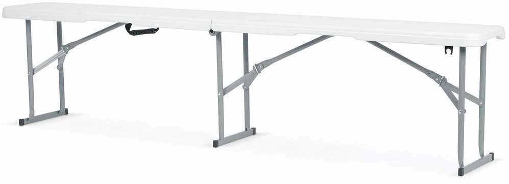 Plonos Sulankstomas 180 cm baltas plonas lauko maitinimo suoliukas