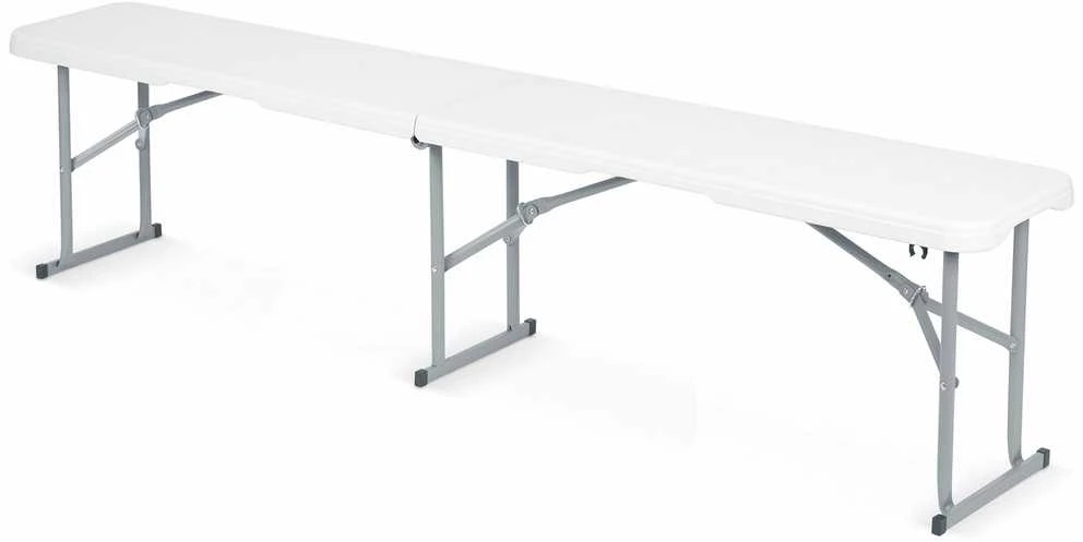 Plonos Sulankstomas 180 cm baltas plonas lauko maitinimo suoliukas