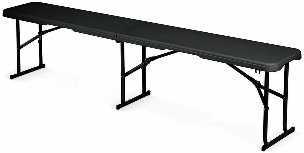 Sulankstomas sodo suolas maitinimo reikmėms, 180 cm, juodas, „Plonos“