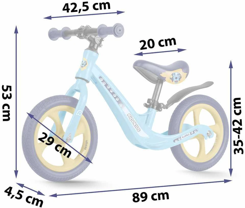 Ricokids FUNNU vaikiškas balansinis dviratukas