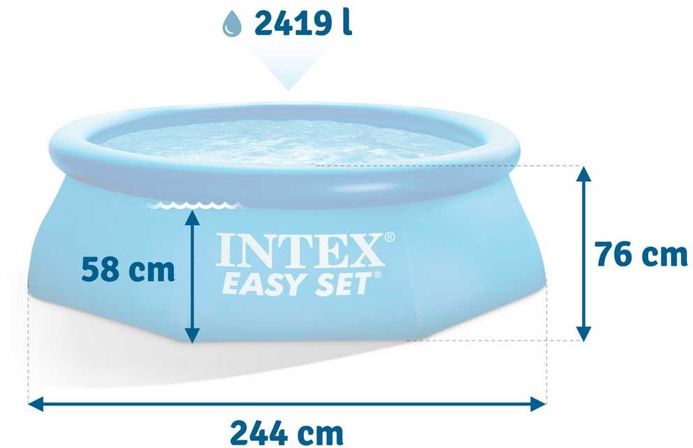 Sodo išplėtimo baseinas 244 x 76 cm 2 viename INTEX 28110