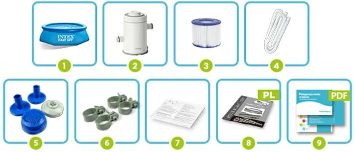 Pripučiamas baseinas INTEX Easy Set su vandens filtru 305x76cm 28122