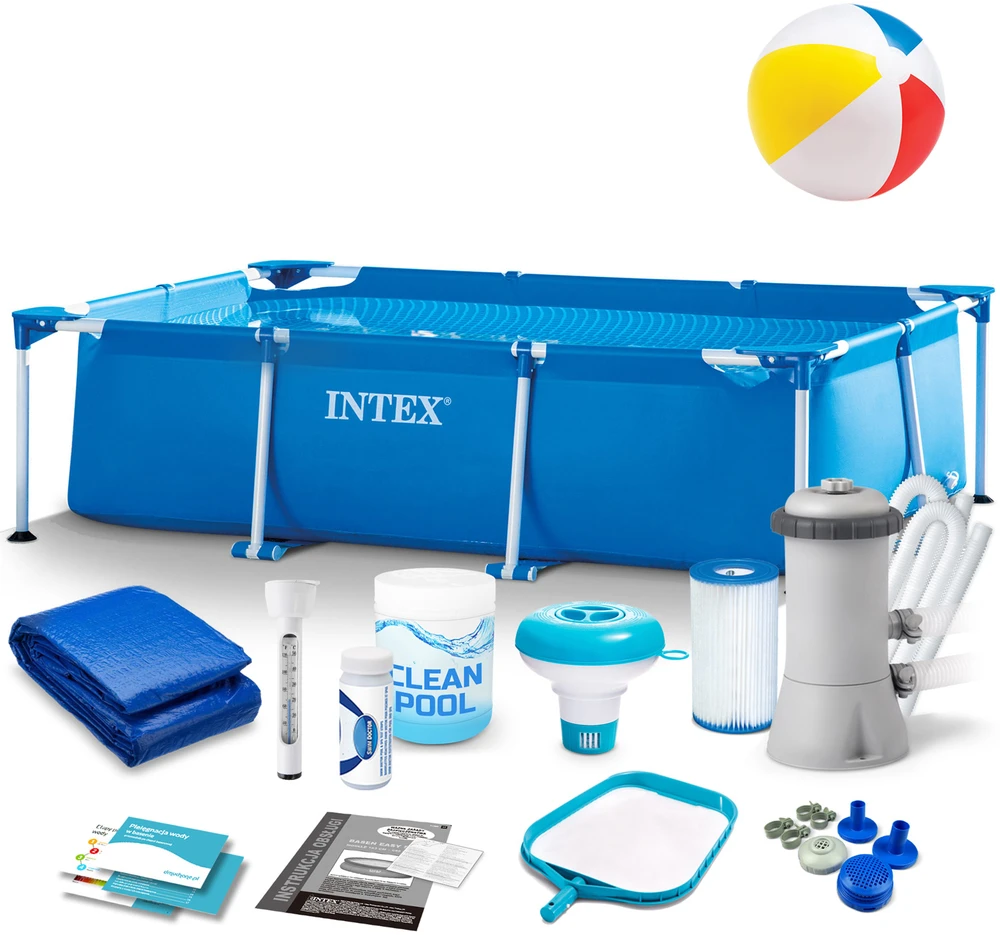 Intex lauko baseinas su rėmu 220 x 150 x 60 cm, 15 viename, modelis 28270