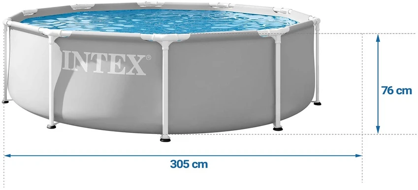 Sodo karkasinis apvalus baseinas 305×76 cm su siurbliu, INTEX 26702ND
