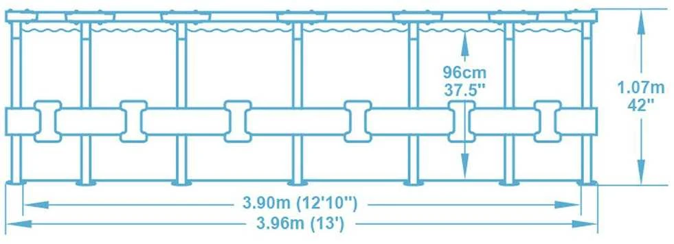 Baseinas su rėmu ir gaubtu 13FT 396x107 cm Power Steel BESTWAY