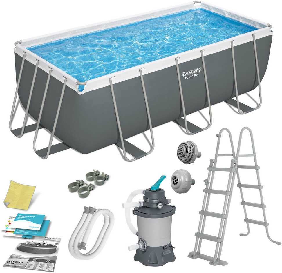 Stovas prie baseino 412 cm x 201 cm x 122 cm POWER STEEL BESTWAY