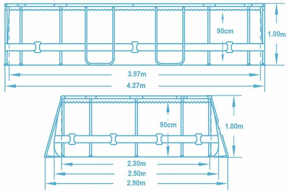 Karkasinis baseinas 427x250x100cm Bestway 8in1 56620