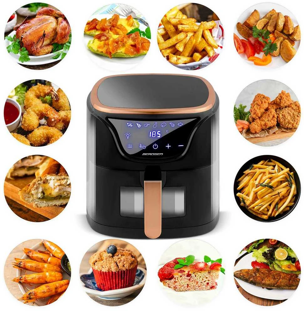Berdsen Bealiejė oro gruzdintuvė Air Fryer BD-652 juodos ir aukso spalvų