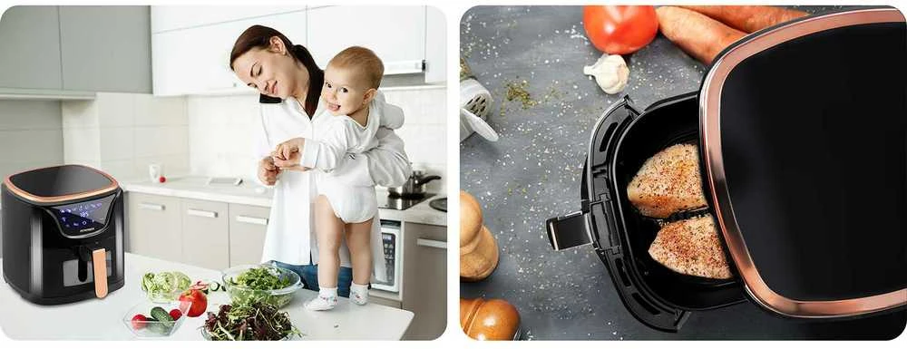 Berdsen Bealiejė oro gruzdintuvė Air Fryer BD-652 juodos ir aukso spalvų