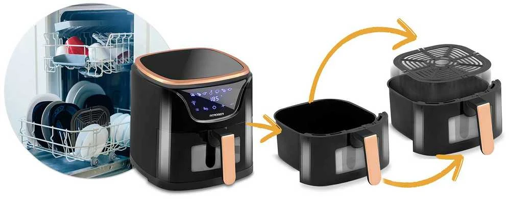 Berdsen Bealiejė oro gruzdintuvė Air Fryer BD-652 juodos ir aukso spalvų