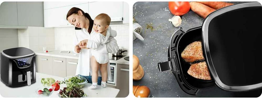 Berdsen Bealiejė gruzdintuvė Air Fryer 5 l BD-652 juodos ir sidabrinės spalvos