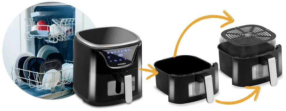 Berdsen Bealiejė gruzdintuvė Air Fryer 5 l BD-652 juodos ir sidabrinės spalvos