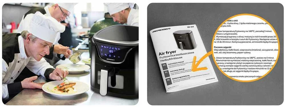 Berdsen Bealiejė gruzdintuvė Air Fryer 5 l BD-652 juodos ir sidabrinės spalvos