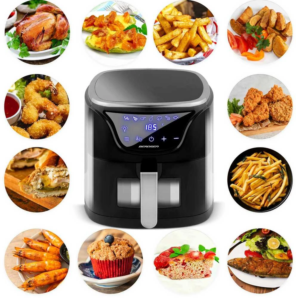 Berdsen Bealiejė gruzdintuvė Air Fryer 5 l BD-652 juodos ir sidabrinės spalvos