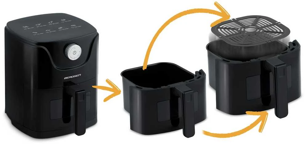 Belaidė juoda gruzdintuvė Berdsen BD-654 Air Fryer