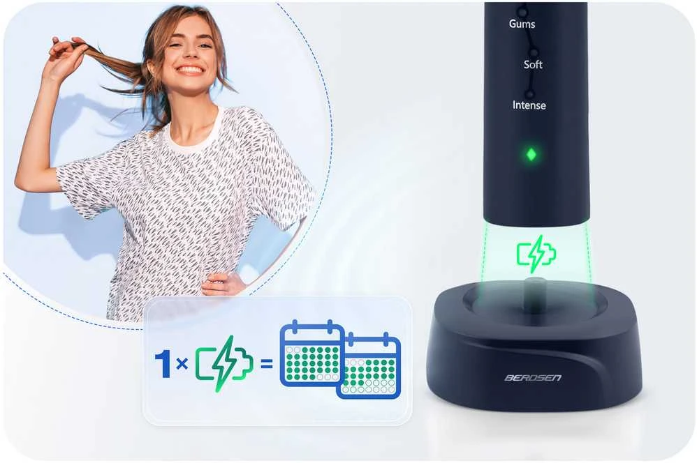 Berdsen Galaxy sonic dantų šepetėlis, tamsiai mėlynas