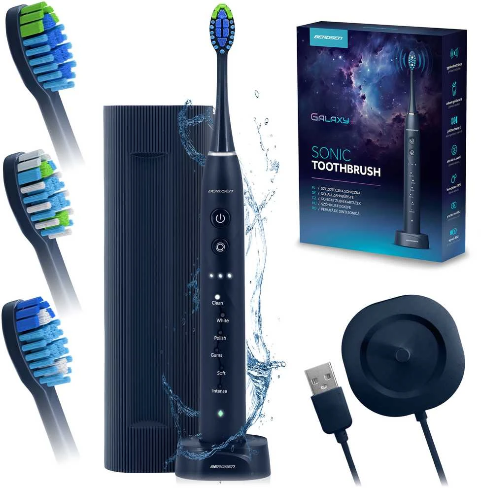 Berdsen Galaxy sonic dantų šepetėlis, tamsiai mėlynas