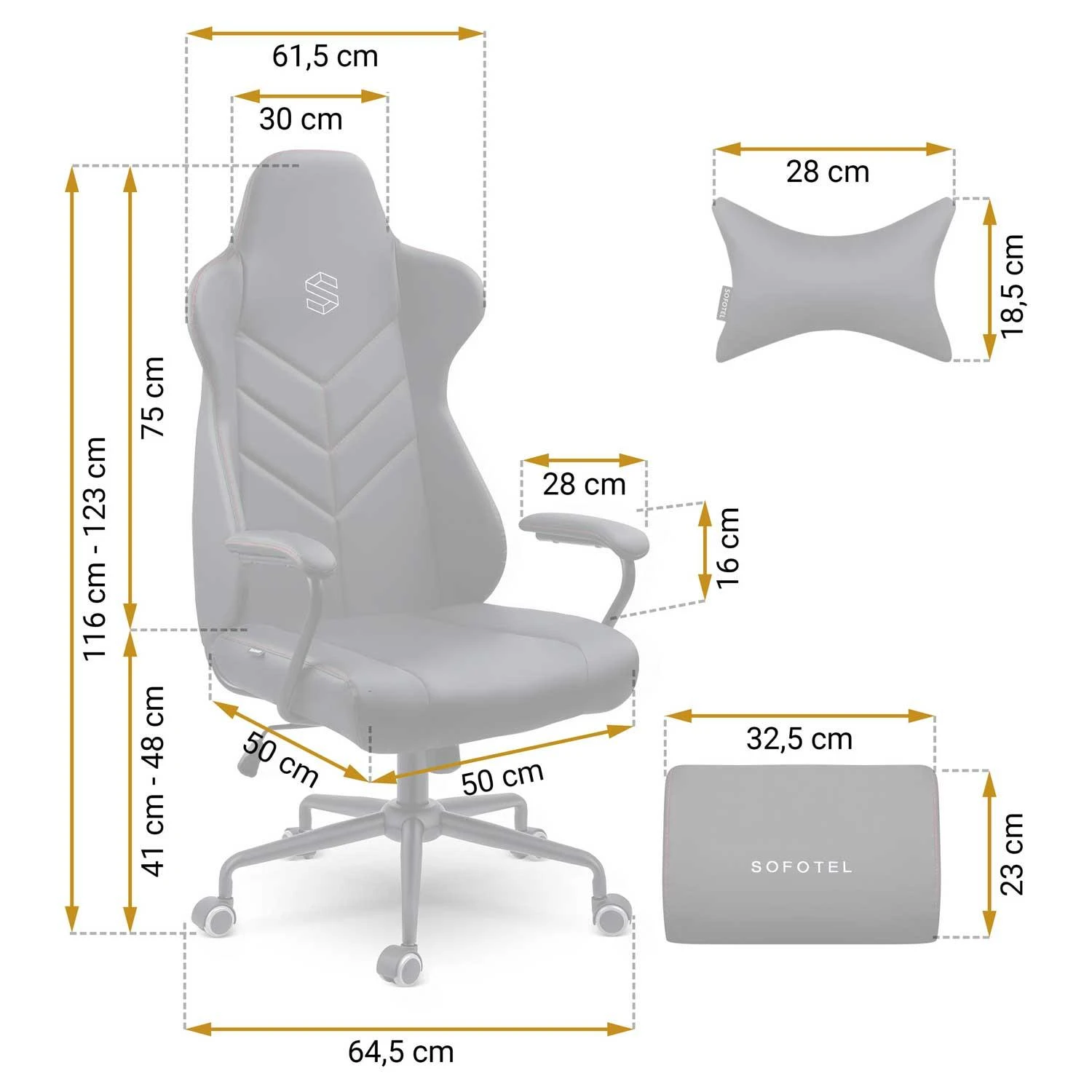 Sofotel Ergonomiška biuro kėdė, reguliuojamo aukščio, supimo funkcija, juosmens ir galvos atramos, juoda vadovo kėdė