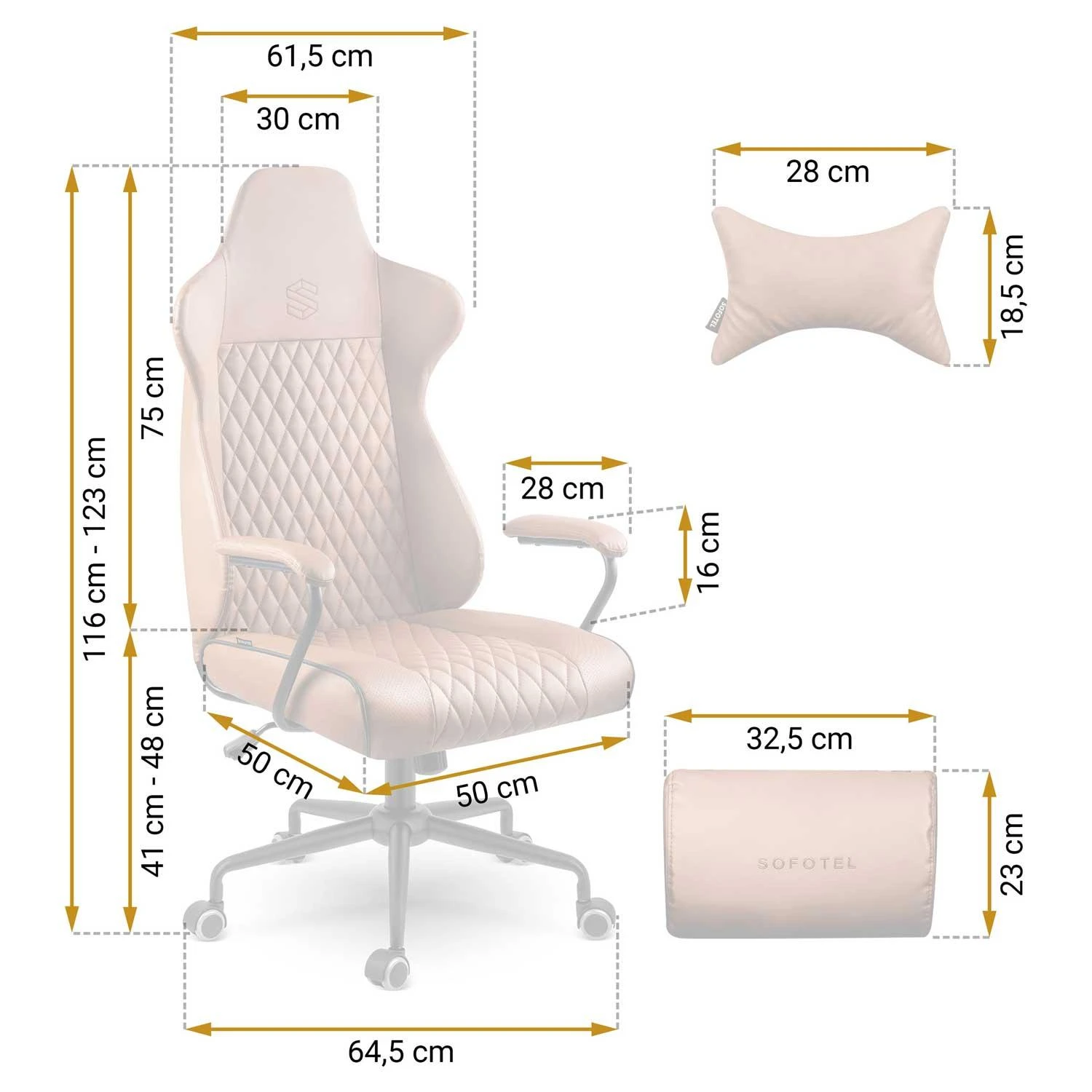 Sofotel Ergonomiška biuro kėdė, reguliuojamo aukščio, su juosmens atrama, supimo funkcija, patogus sėdėjimas namams ir biurui