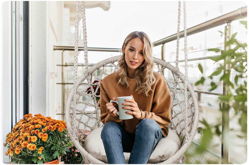 Sofotel Pakabinamos sodo sūpynės BOHO, smėlio spalvos
