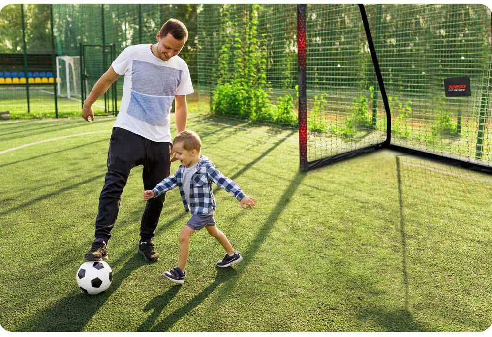 Neo-Sport Futbolo vartai 300 x 200 x 120 cm NS-473 juoda-raudona