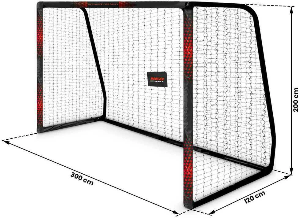 Neo-Sport Futbolo vartai 300 x 200 x 120 cm NS-473 juoda-raudona