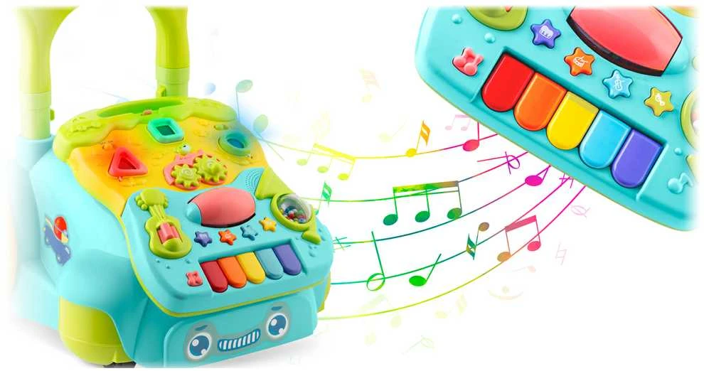 Lavinamasis stumdukas su pianinu 2in1 kūdikiams, Ricokids