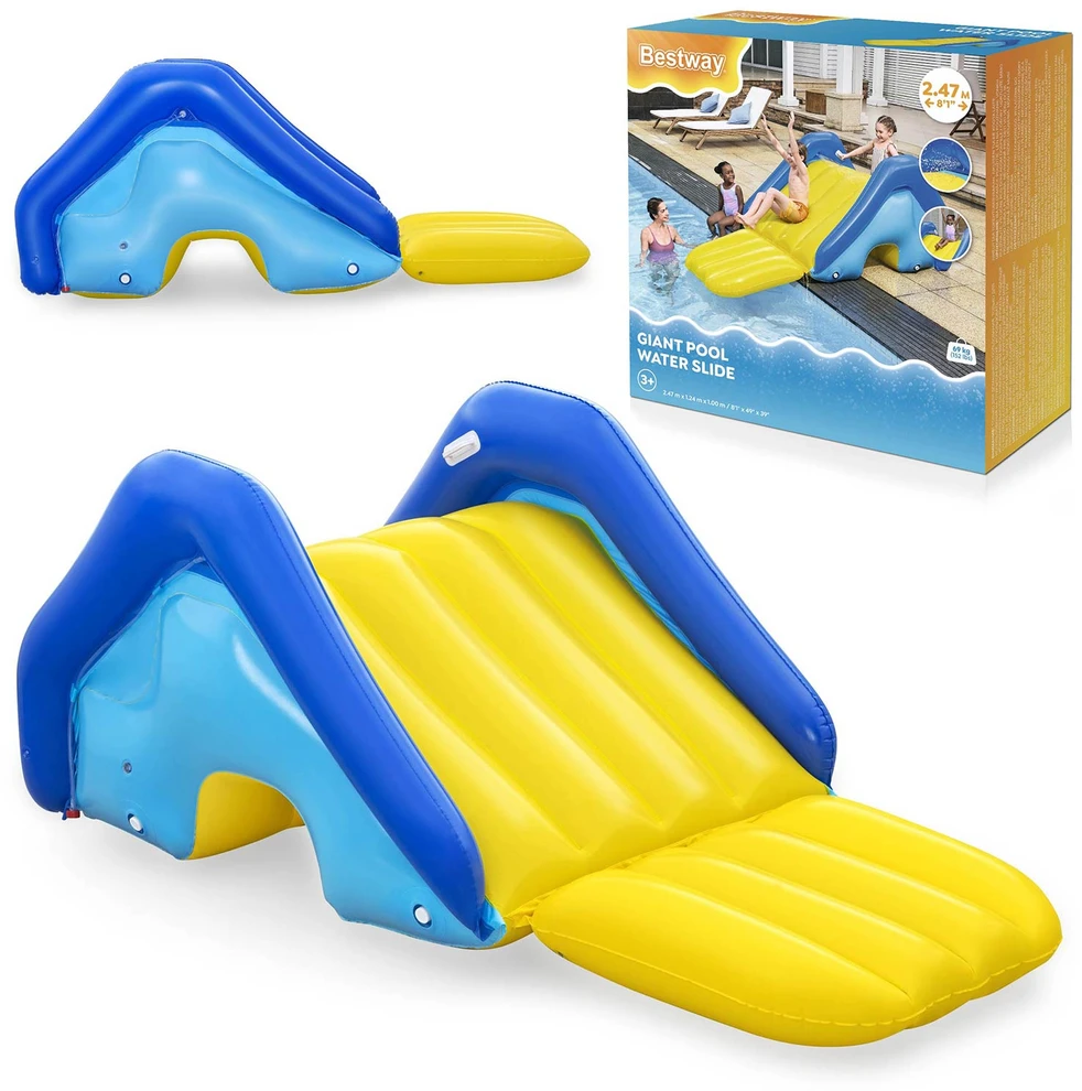 Bestway baseino čiuožykla, PVC, integruotas vandens purkštuvas, 247 × 124 × 100 cm, 52453