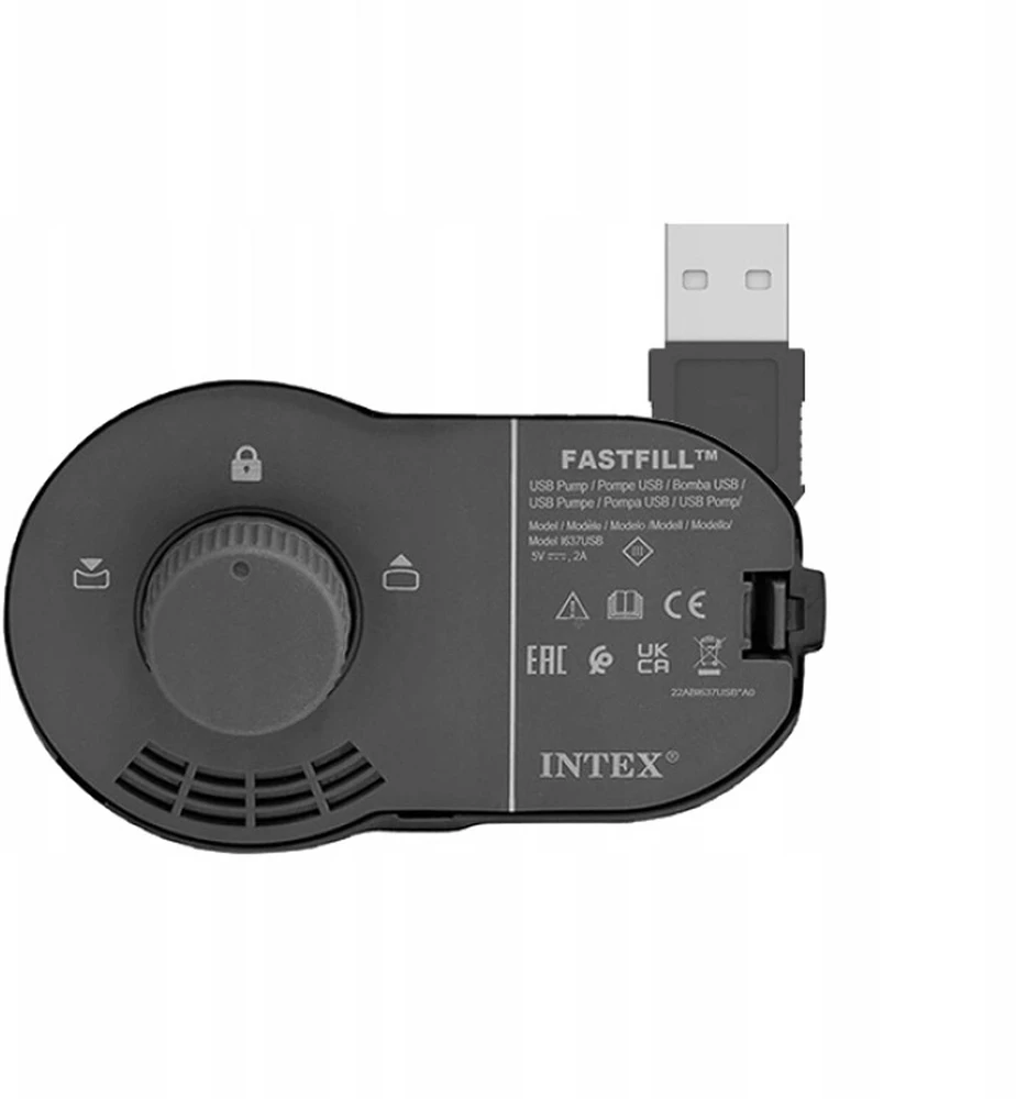 čiužinys pripučiamas vienvietis 191x99x36 cm su įmontuotu elektriniu USB siurbliu lova INTEX 64157