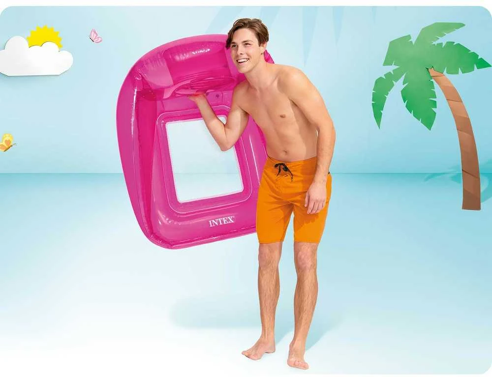 INTEX 56802 rožinis plaukimo kėdės čiužinys