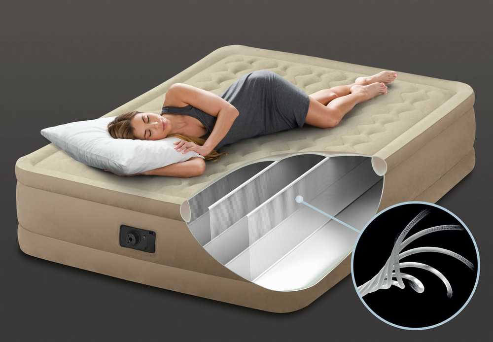 Aksominis čiužinys su elektriniu siurbliu 203 x 152 x 42 cm INTEX 64458