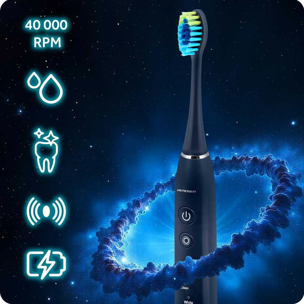Berdsen Galaxy sonic dantų šepetėlis, tamsiai mėlynas