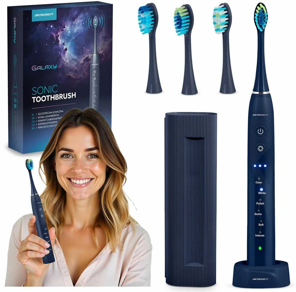 Berdsen Galaxy sonic dantų šepetėlis, tamsiai mėlynas
