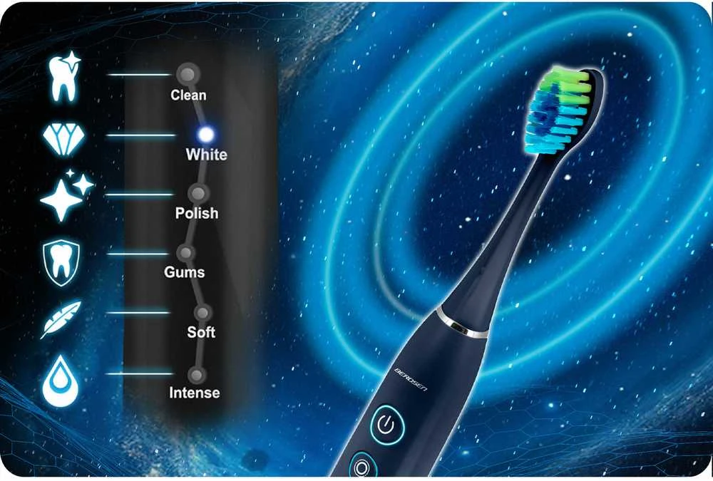 Dantų šepetėlis Berdsen Galaxy Duo sonic dantų šepetėlių rinkinys iš 2 vnt