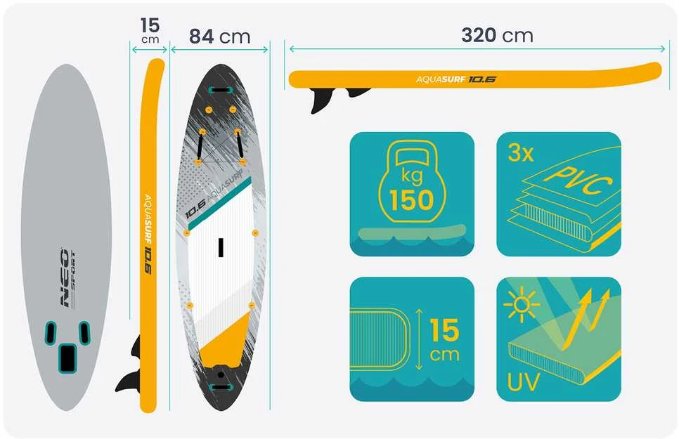 Neo-Sport SUP lenta Aquasurf 320 x 84 x 15 cm 170205