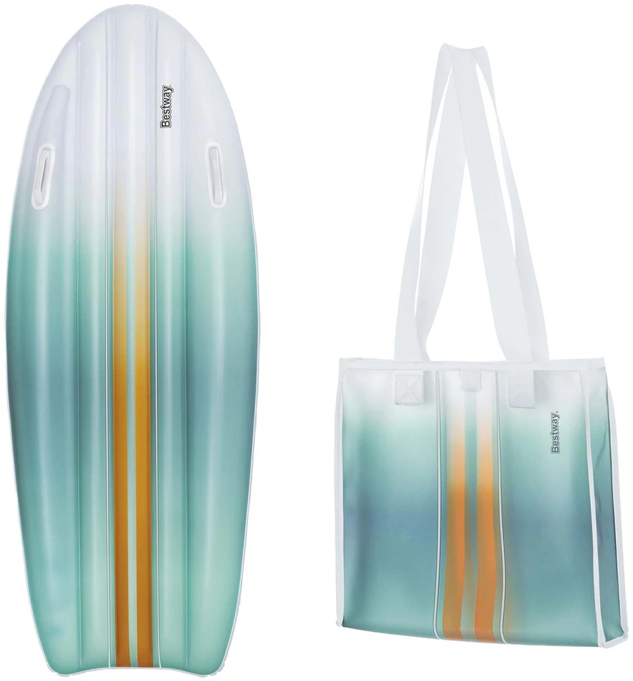 Bestway TAHITI paplūdimio čiužinys su rankenomis 178x56cm + paplūdimio krepšys 42072