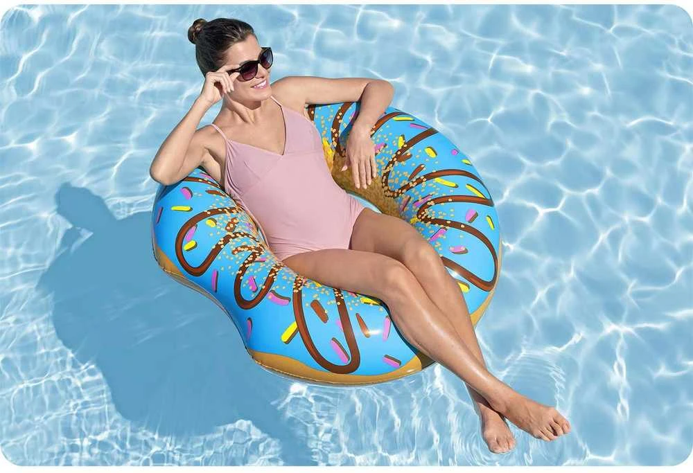 Pripučiamas paplūdimio ratas maudynėms, mėlynas, spurga, 107 cm, BESTWAY