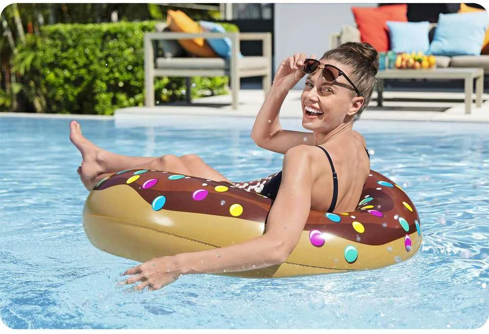 Pripučiamas paplūdimio ratas maudynėms rudas „Donut“ 107 cm „BESTWAY“