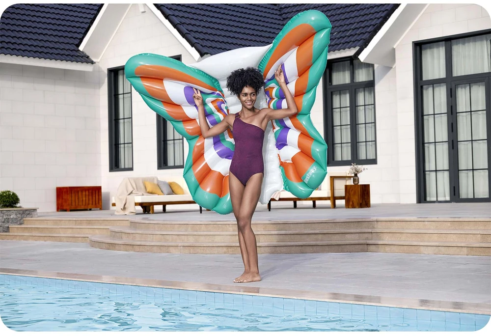 Bestway Pripučiamas paplūdimio čiužinys - didelis vandens gultas BUTTERFLY 193x176cm 43963