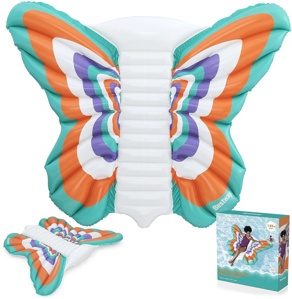 Bestway Pripučiamas paplūdimio čiužinys - didelis vandens gultas BUTTERFLY 193x176cm 43963