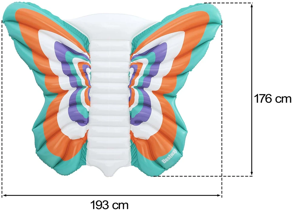 Bestway Pripučiamas paplūdimio čiužinys - didelis vandens gultas BUTTERFLY 193x176cm 43963