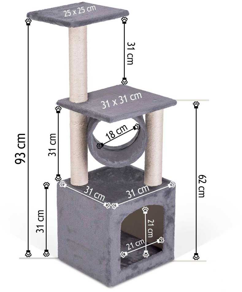 Katės draskyklė 93 cm DR-265 Pethaus šviesiai pilka