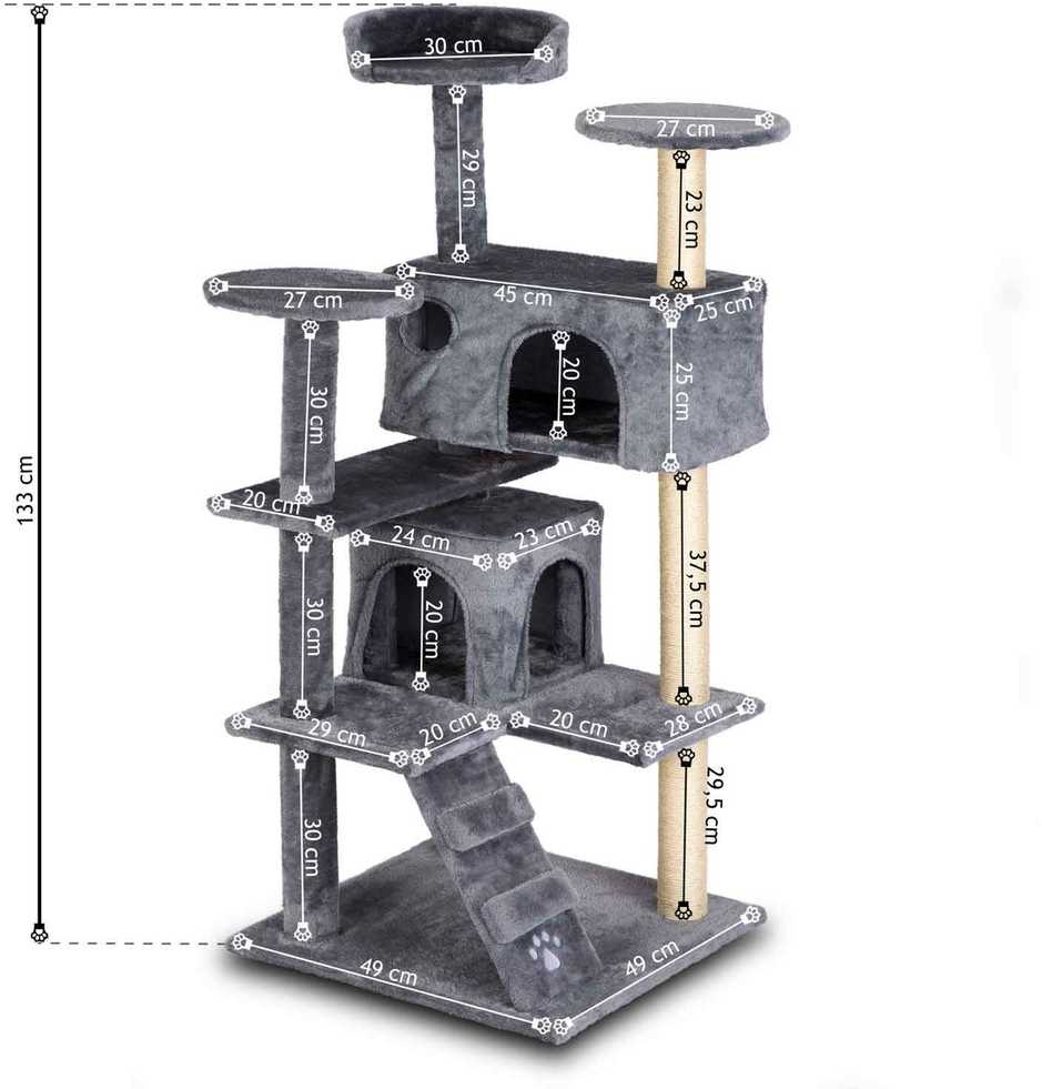Pethaus Katės draskyklė pilka 130 cm DR-212 pilka