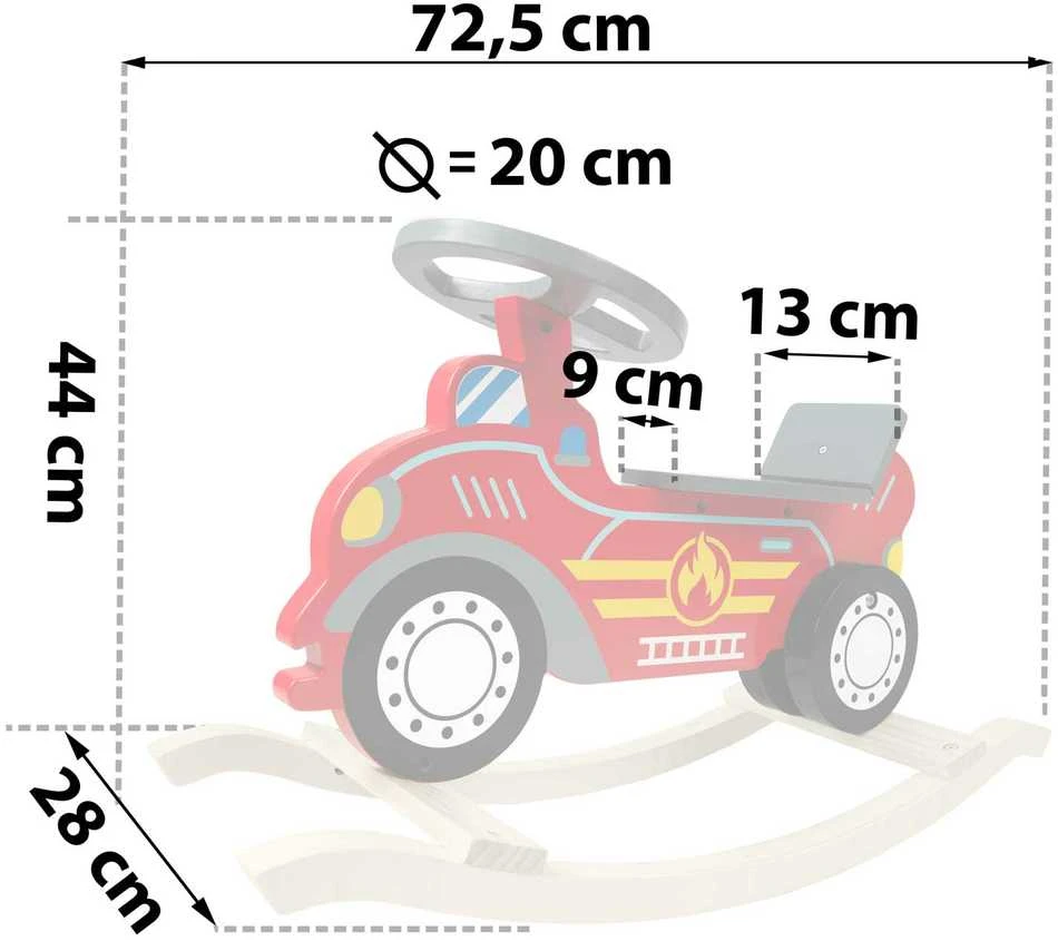 Medinis supamasis gaisrinės automobilis Ricokids