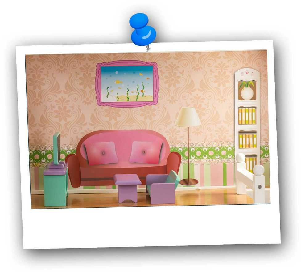 Ricokids Didelis trijų aukštų medinis lėlių namelis + baldai + terasa