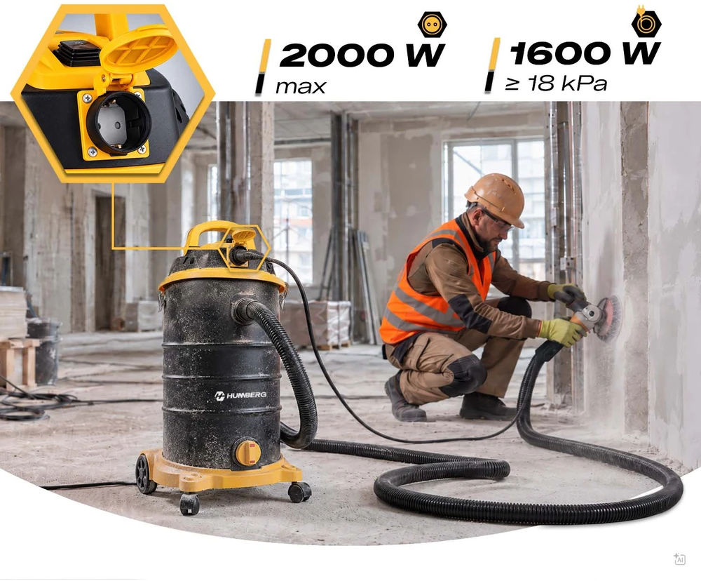 Dulkių siurblys pramoninis 30 l 3600 W universalus na mokro i sucho Humberg HM-408