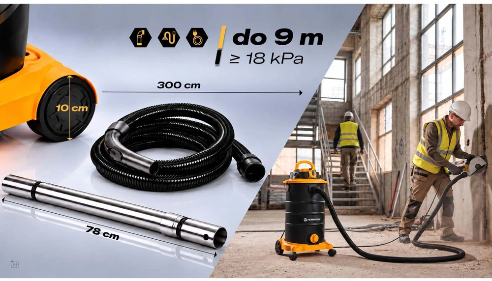 Dulkių siurblys pramoninis 30 l 3600 W universalus na mokro i sucho Humberg HM-408