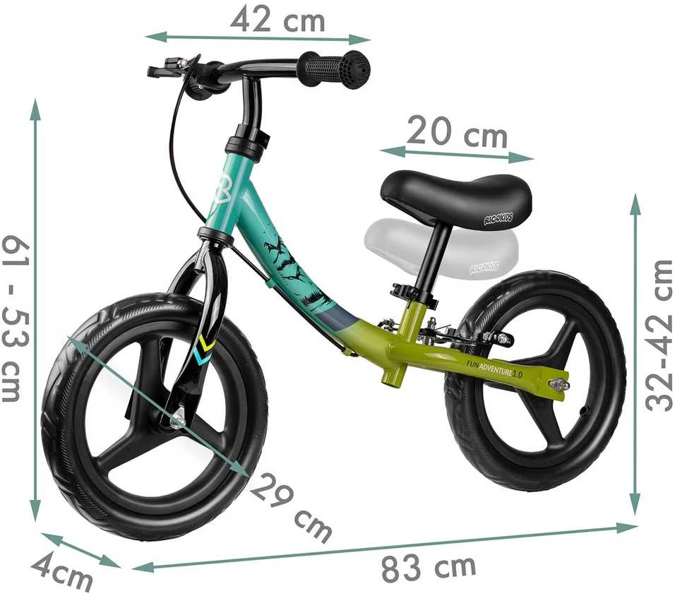 Ricokids „Fun Adventure“ vaikiškas balansinis dviratis