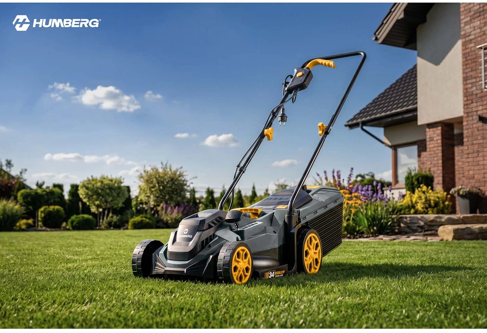 Lengva ir galinga elektrinė vejapjovė su reguliavimu 1400 W 34 cm Humberg HM-612