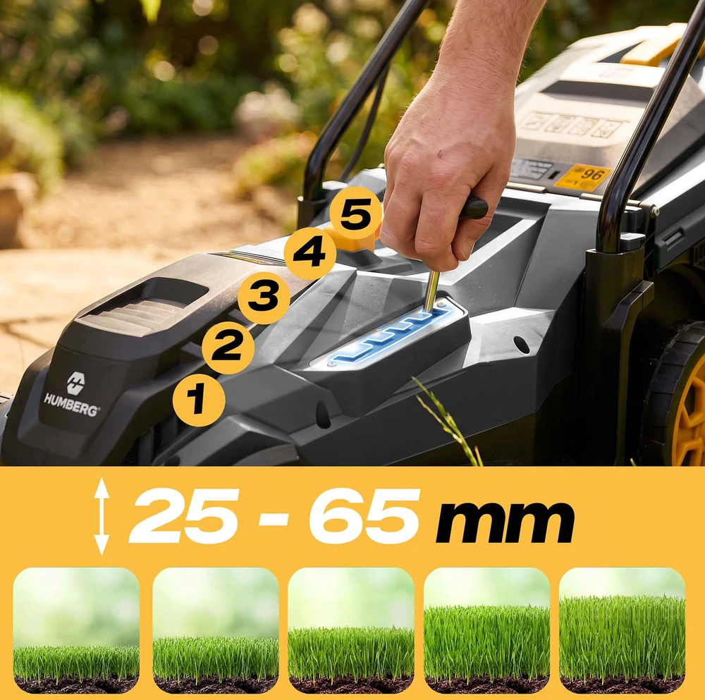 Lengva ir galinga elektrinė vejapjovė su reguliavimu 1400 W 34 cm Humberg HM-612